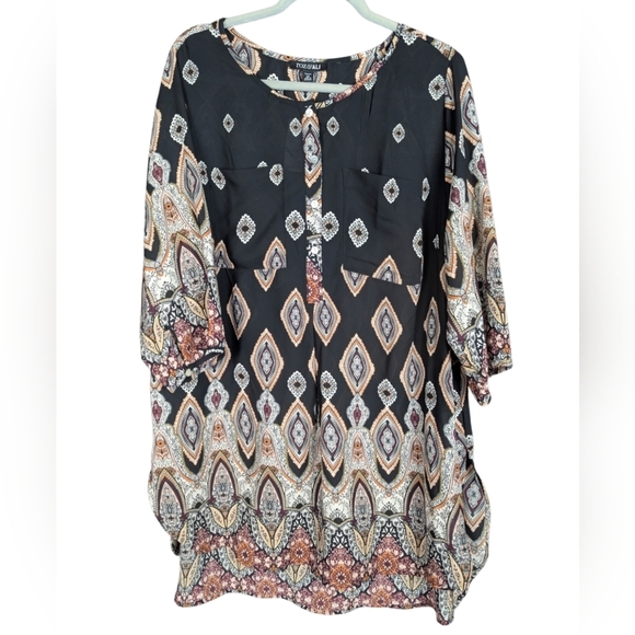 Roz & Ali size 2X tunic shift dress or tunic in geometric print - Picture 1 of 14